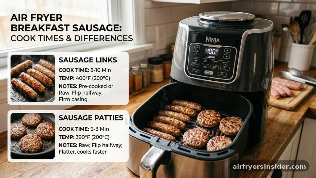 Cooking Patties Versus Links: Key Differences - how long to cook breakfast sausage in air fryer