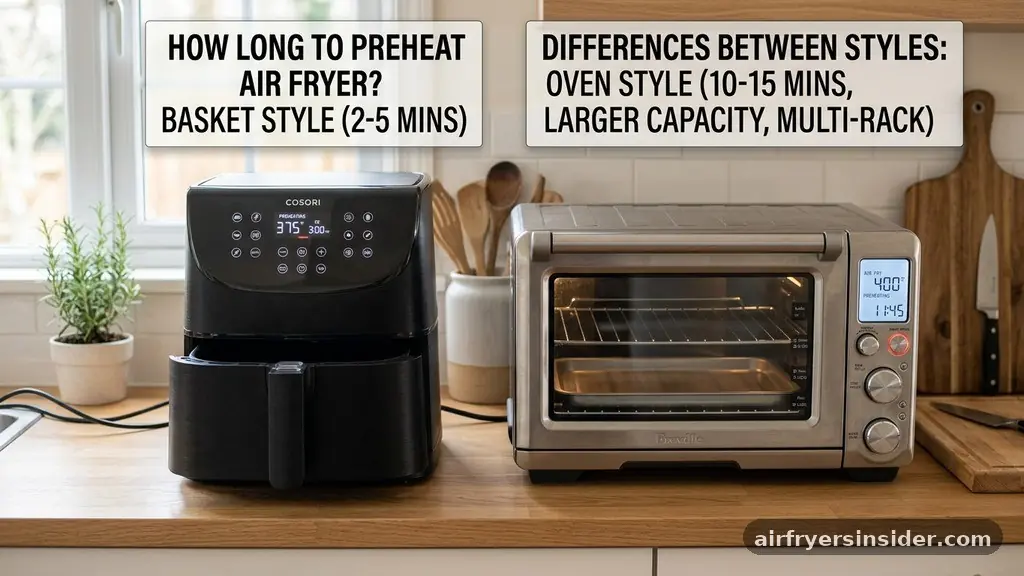 Differences Between Basket and Oven Styles - how long to preheat air fryer