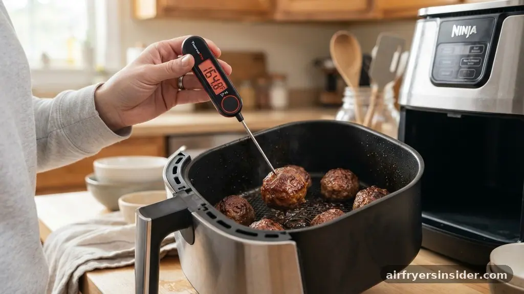 Ensuring Food Safety and Doneness - how to cook frozen meatballs in air fryer
