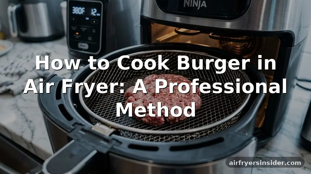 how to cook burger in air fryer