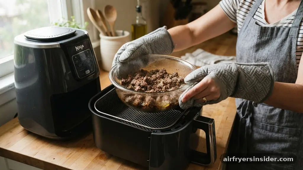 Managing Fat and Avoiding Mess - how to cook ground beef in air fryer