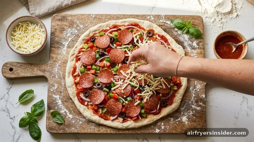 Optimizing Toppings and Cheese Placement - how to cook pizza in air fryer