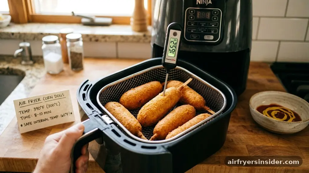 Safety and Internal Temperature Considerations - how long to cook corn dogs in air fryer