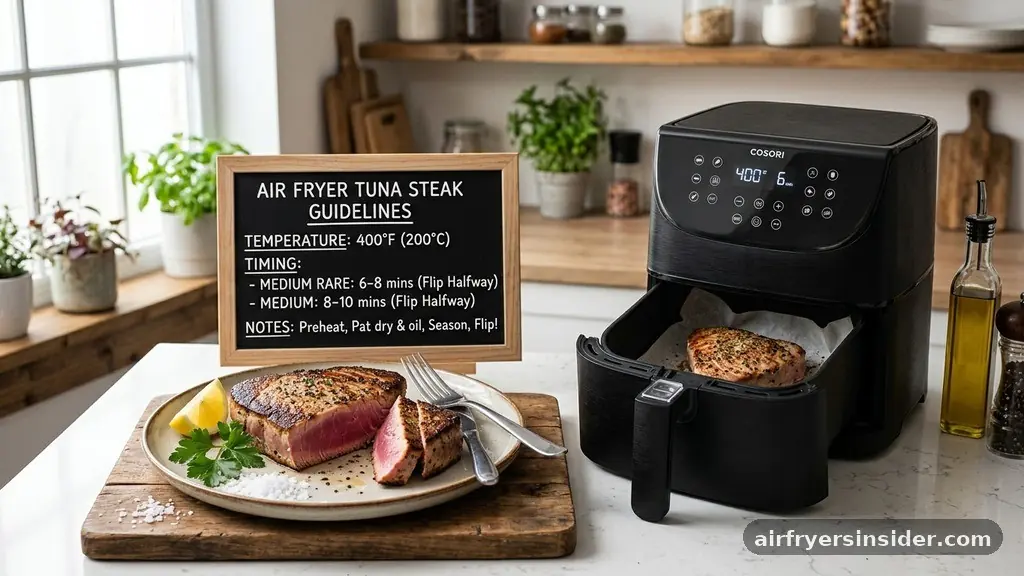 Temperature and Timing Guidelines - how to cook tuna steak in air fryer