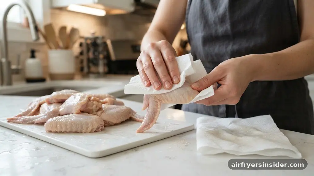 The Importance of Surface Moisture and Preparation - how long to cook wings in air fryer at 400