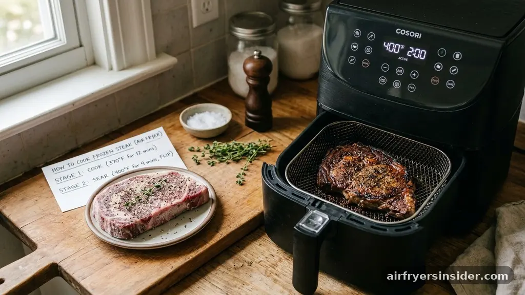 The Two-Stage Cooking Strategy - how to cook frozen steak in air fryer