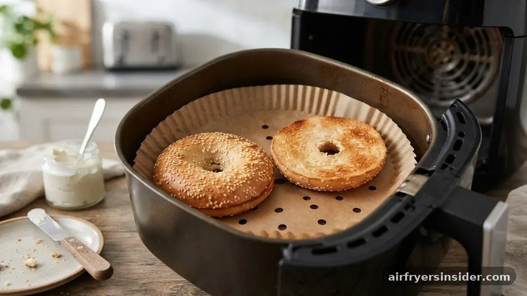 Using Parchment Paper and Accessories - how to toast bagel in air fryer