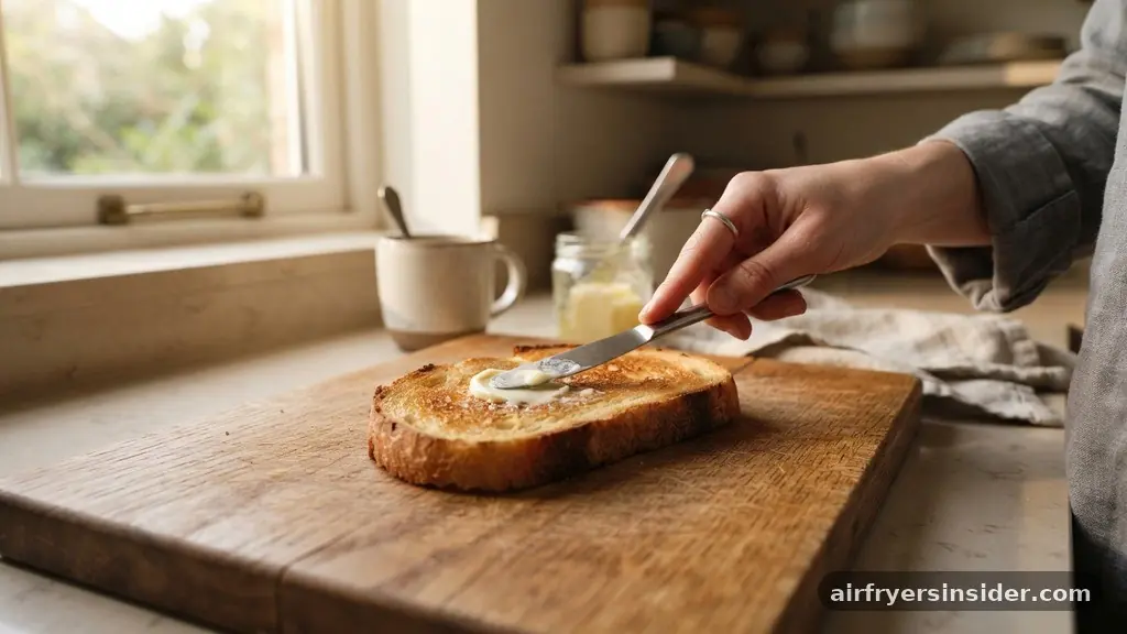 Butter Application Strategies - how to toast bread in an air fryer
