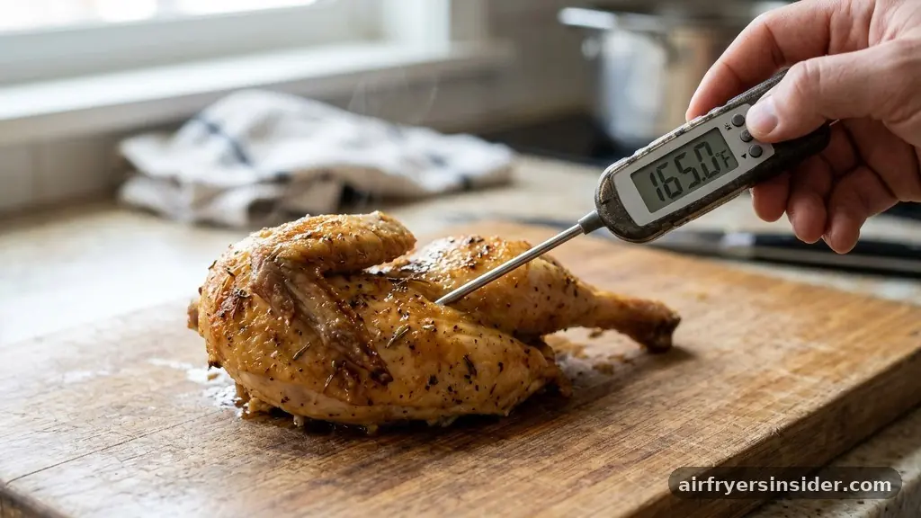 Safety Guidelines and Internal Temperature - how long to reheat rotisserie chicken in air fryer