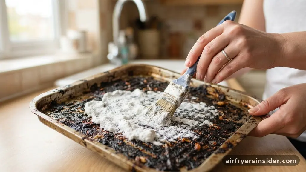 The Baking Soda Paste Technique - how to clean air fryer tray
