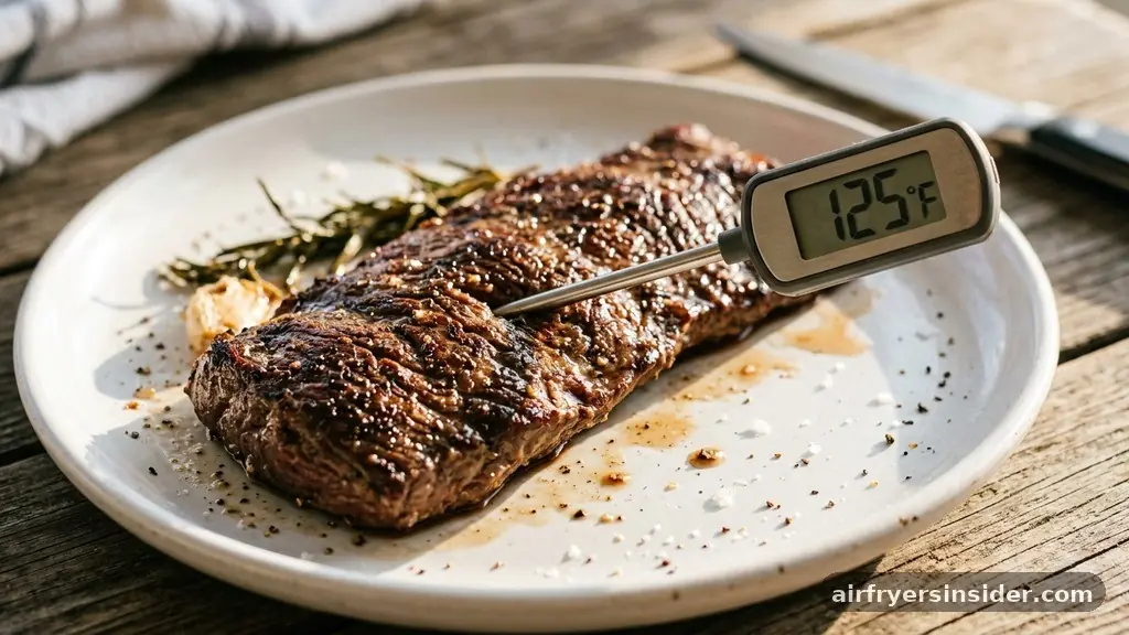 Tracking Internal Temperature and Carryover Cooking - how to cook skirt steak in air fryer